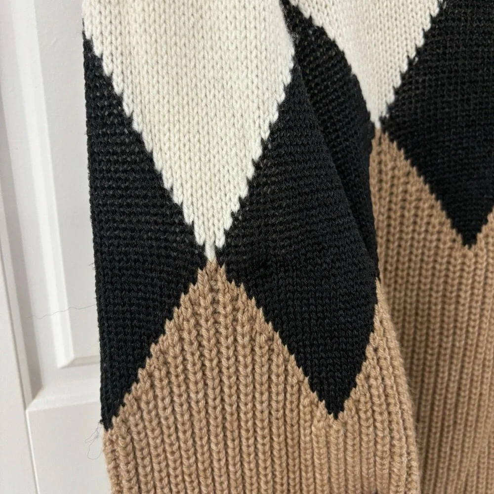 Sandro Argyle Wool Crewneck Sweater - Picture 12 of 13